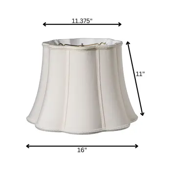 White Shantung Silk Novelty 16"W Bottom