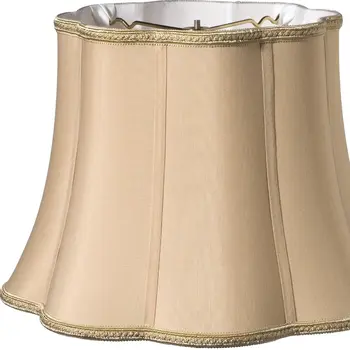 16" Vintage Gold Melon Scallop Shantung Lampshade