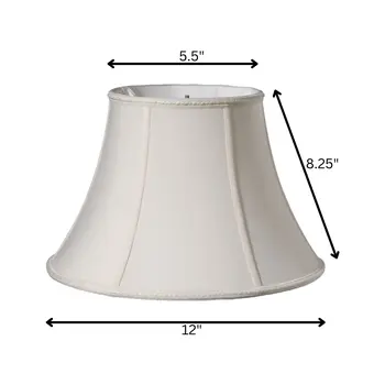 12" Cream Slanted Oval  Shantung Lampshade