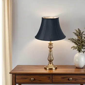 12" Black with Bronze Lining Slanted Oval Shantung Lampshade
