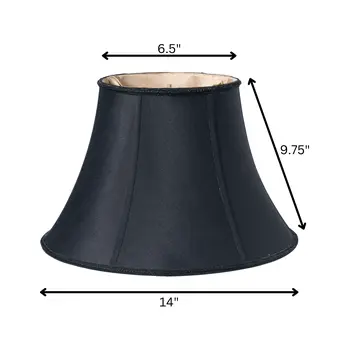 14" Black with Bronze Lining Slanted Oval Shantung Lampshade