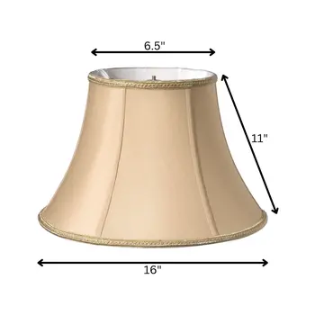 16" Vintage Gold Slanted Oval Shantung Lampshade
