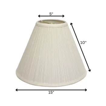 15" White Deep Cone Slanted Broadcloth Lampshade