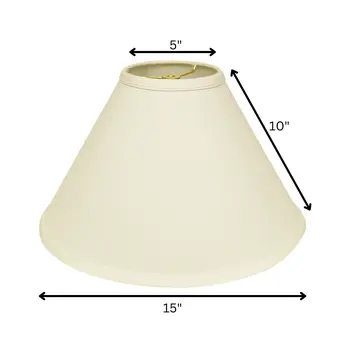 15" Ivory Deep Cone Slanted No Slub Lampshade