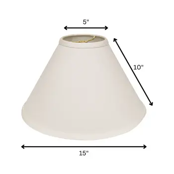 15" White Deep Cone Slanted No Slub Lampshade