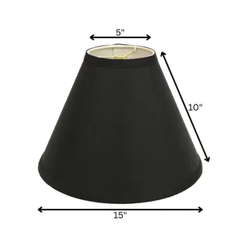 15" Jet Black Deep Cone Slanted No Shantung Lampshade