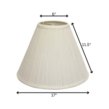 17" White Deep Cone Slanted Broadcloth Lampshade