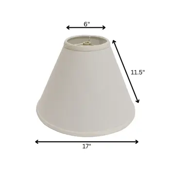 17" Off White Deep Cone Slanted Linen Lampshade