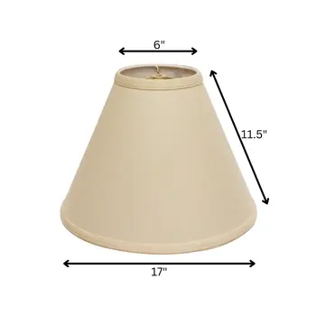 17" Parchment Biege Deep Cone Slanted Linen Lampshade