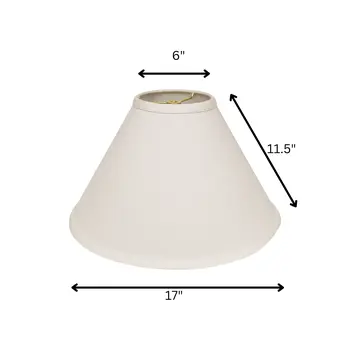 17" White Deep Cone Slanted No Slub Lampshade