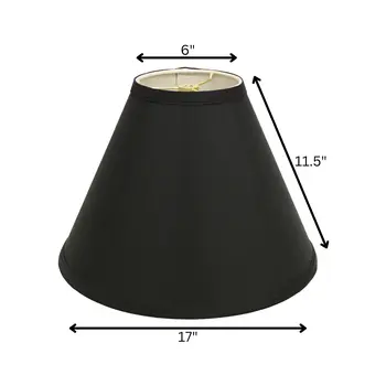 17" Jet Black Deep Cone Slanted No Shantung Lampshade