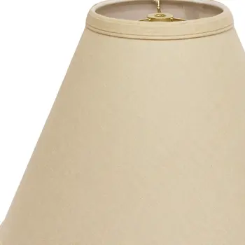 19" Parchment Biege Deep Cone Slanted Linen Lampshade