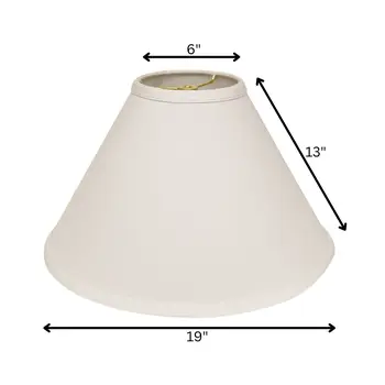 19" White Deep Cone Slanted No Slub Lampshade