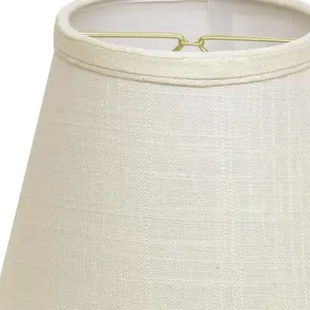 8" White Empire Hardback Slanted Linen Lampshade