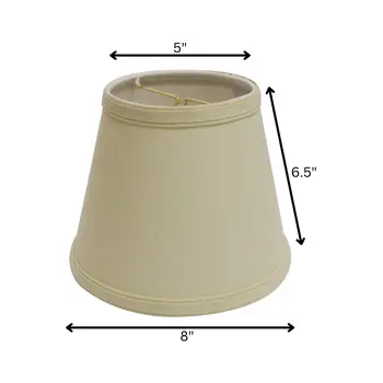 8" Parchment Biege Empire Hardback Slanted Linen Lampshade