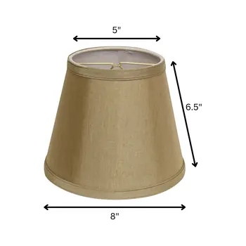 8" Pale Brown Empire Hardback Slanted No Slub Lampshade