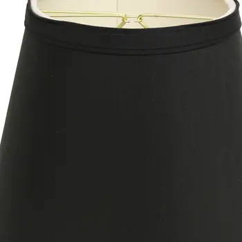 8" Black with White  Empire Hardback Slanted Shantung Lampshade