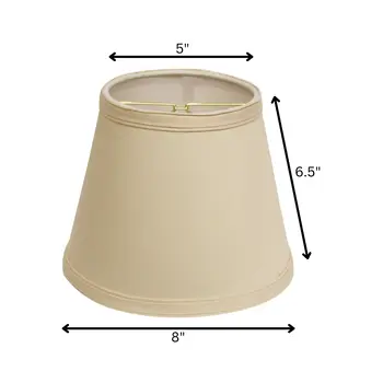 8" Beige Empire Hardback Slanted No Slub Lampshade