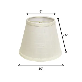 10" White Empire Hardback Slanted Linen Lampshade