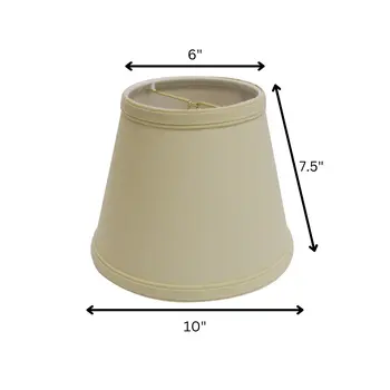 Beige Linen Empire Lamp shade 10"W Bottom