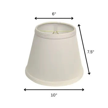 10" White Empire Hardback Slanted No Slub Lampshade