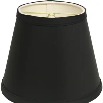 10" Black with White  Empire Hardback Slanted Shantung Lampshade