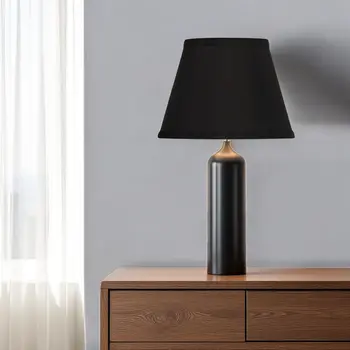 10" Black with White  Empire Hardback Slanted Shantung Lampshade