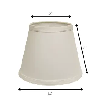 12" White Empire Hardback Slanted No Slub Lampshade