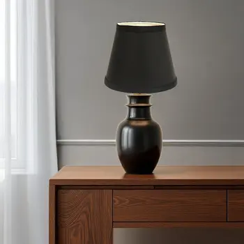 12" Black with White  Empire Hardback Slanted Shantung Lampshade