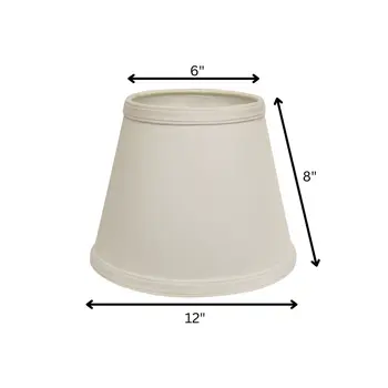 12" White Hardback Empire Slanted Slanted No Slub Lampshade