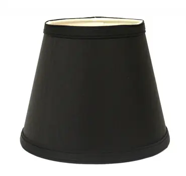 12" Black with White Hardback Empire Slanted Slanted Shantung Lampshade
