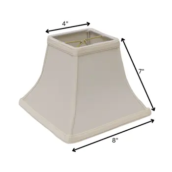 8" Ivory Square Bell No Slub Lampshade