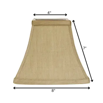8" Pale Brown Square Bell No Slub Lampshade