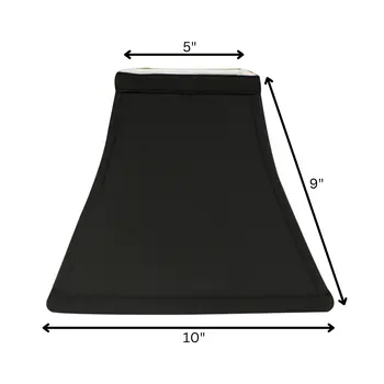 10" Black with White Lining Square Bell Shantung Lampshade