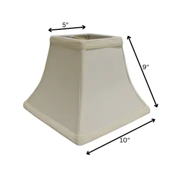 10" Ivory Square Bell No Slub Lampshade