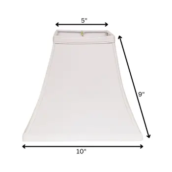 10" White Square Bell No Slub Lampshade