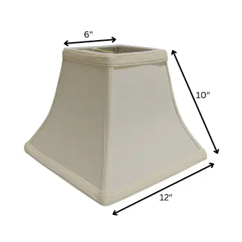 12" Ivory Square Bell No Slub Lampshade