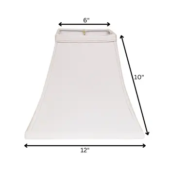 12" White Squre Bell No Slub Lampshade