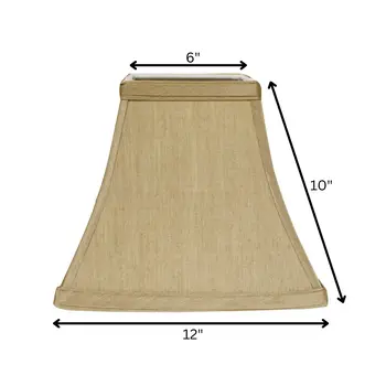 12" Pale Brown Square Bell No Slub Lampshade