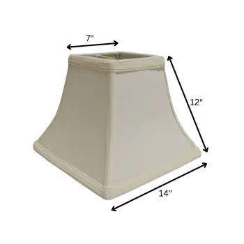 14" Ivory Square Bell No Slub Lampshade