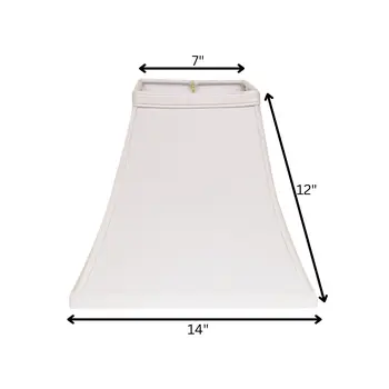 14" White Squre Bell No Slub Lampshade