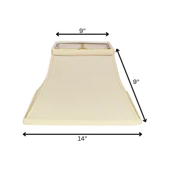 14" Ivory Rectangle Bell No Slub Lampshade