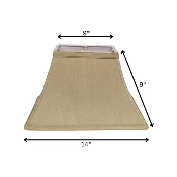 14" Pale Brown Rectangle Bell No Slub Lampshade
