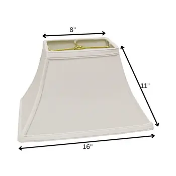 16" White Rectangle Bell No Slub Lampshade