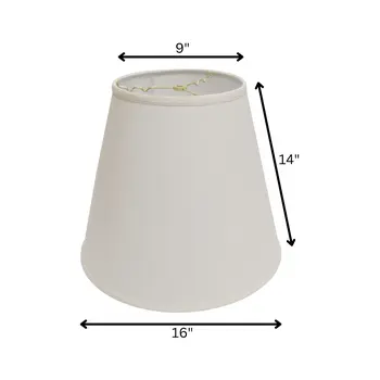 16" Off White Deep Empire Linen Lampshade
