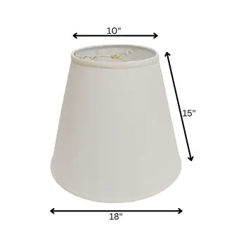 18" White Deep Empire Linen Lampshade