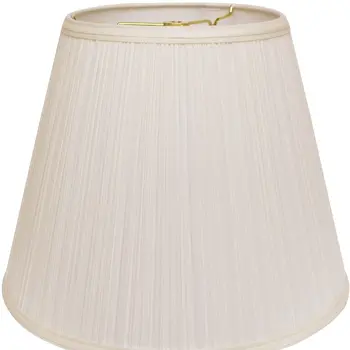 14" White Empire Deep Slanted Broadcloth Lampshade