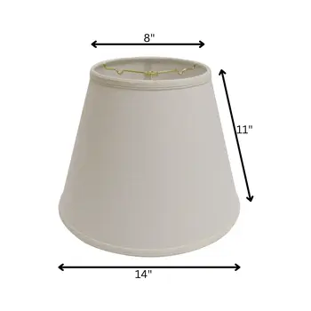 14" White Empire Deep Slanted Linen Lampshade