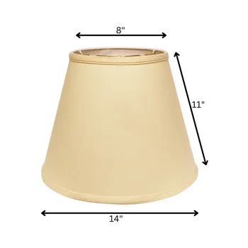 14" Parchment Biege Empire Deep Slanted Linen Lampshade