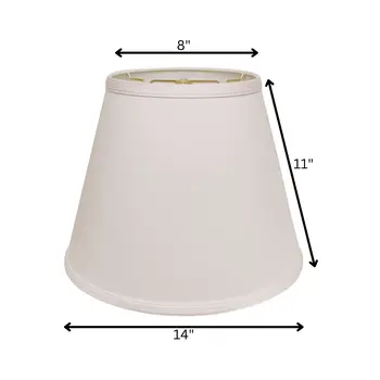 14" White Empire Deep Slanted No Slub Lampshade